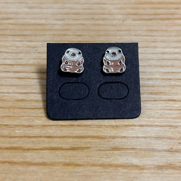 New! Silver Sloth Earrings - Picture 3 of 3